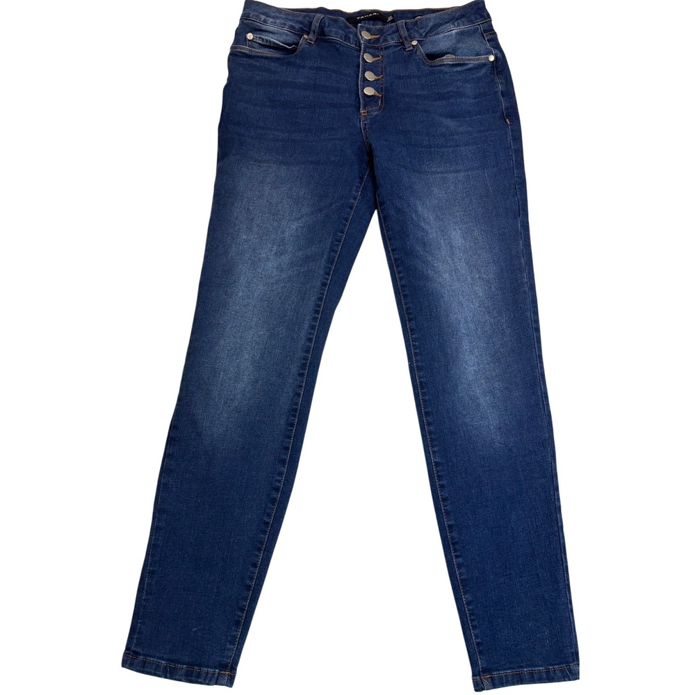 Tahari Amelia Jeans Women's Blue Excellent Button Fly Skinny Stretch Size 8/29